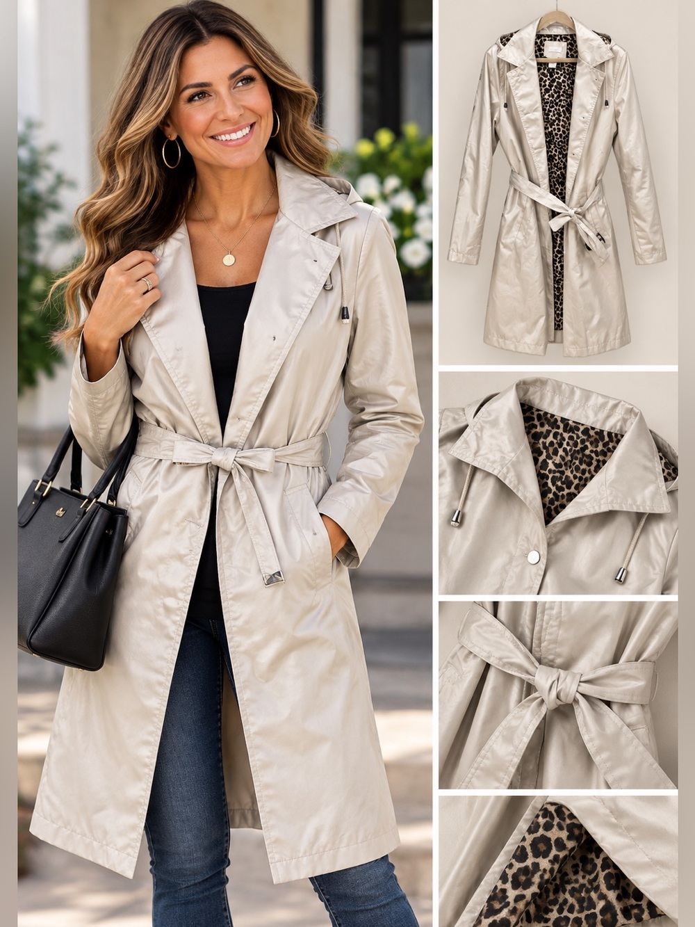 Capelli Water Resistant Medium Women’s Trench Coat